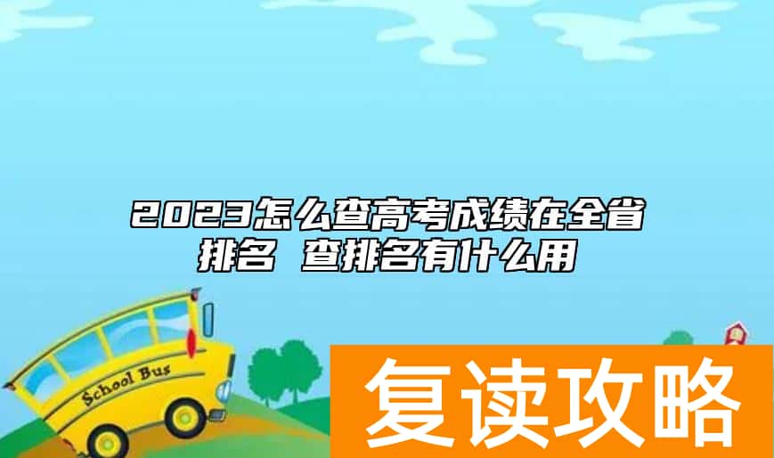 2023怎么查高考成绩在全省排名 查排名有什么用